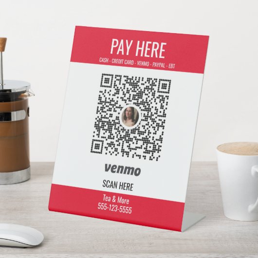 Ajouter QR Code Venmo Payer ici Panneau Pedestal r (In SItu)