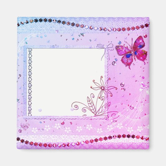 Ajouter un aimant de texte rose et violet (Devant)