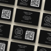 Ajouter un Carte de visite de logo noir de code QR