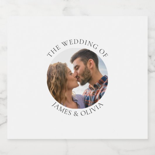 Ajouter un Étiquette de vin Mariage photo (Étiquettes simples)