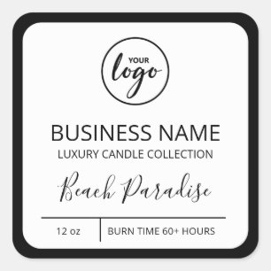 Ajouter un logo Bordure noire Étiquette de bougie 