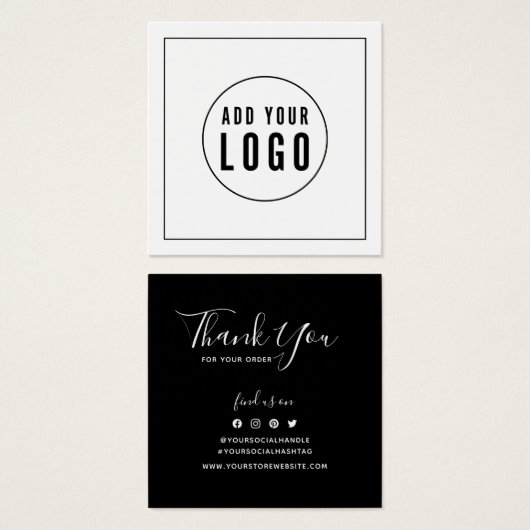 Ajouter un logo Bordure noire Merci social Inserti (Devant & derrière)