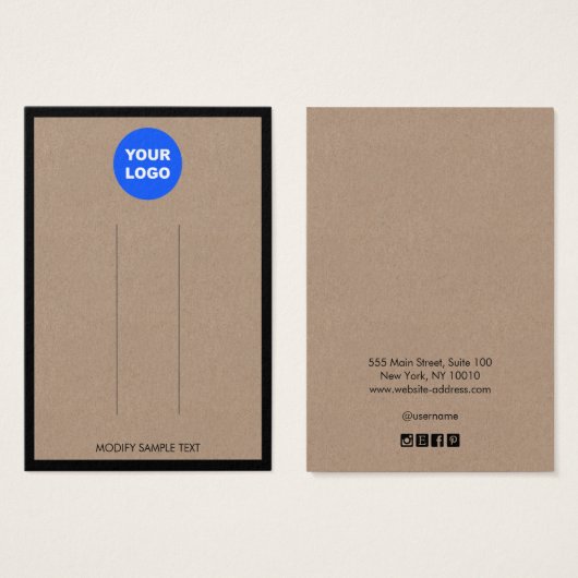 Ajouter un logo Brown Kraft Bordure Écran à cheveu (Devant & derrière)