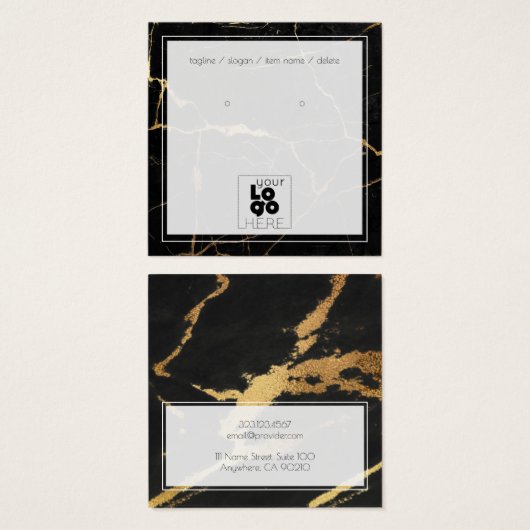 Ajouter Un Logo Carte D'Affichage En Marbre Noir O (Devant & derrière)