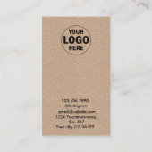 Ajouter un logo | Carte d'affichage Rustique Kraft (Dos)