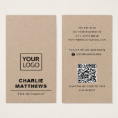 Ajouter un logo médias sociaux QR Kraft carte de v (Devant & derrière)