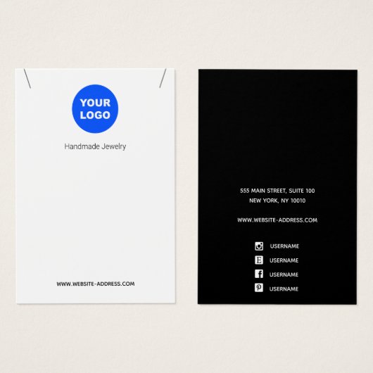 Ajouter un logo noir blanc Pendentif de collier (Devant & derrière)