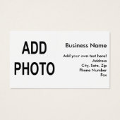 Ajouter un logo ou une photo Carte de visite d'inf (Devant)