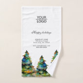 Ajouter un logo Promotion d'arbre de Noël de texte (Serviette à main)