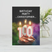 Ajouter un nom, 100th Birthday party Invitation (Debout devant)
