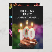 Ajouter un nom, 100th Birthday party Invitation (Devant / Derrière)