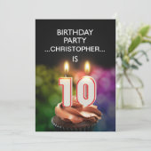 Ajouter un nom, 10e anniversaire fête Invitation (Debout devant)