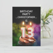 Ajouter un nom, 13e fête d'anniversaire Invitation (Debout devant)