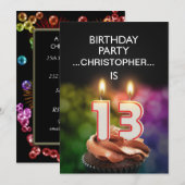 Ajouter un nom, 13e fête d'anniversaire Invitation (Devant / Derrière)