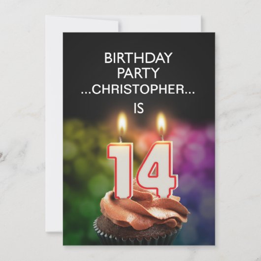 Ajouter un nom, 14th Birthday party Invitation (Devant)