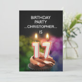 Ajouter un nom, 17th Birthday party Invitation (Debout devant)