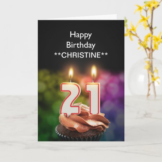 Ajouter un nom, 21e anniversaire de la carte (Fleur jaune)