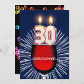 Ajouter un nom, 30e fête d'anniversaire Invitation (Devant / Derrière)
