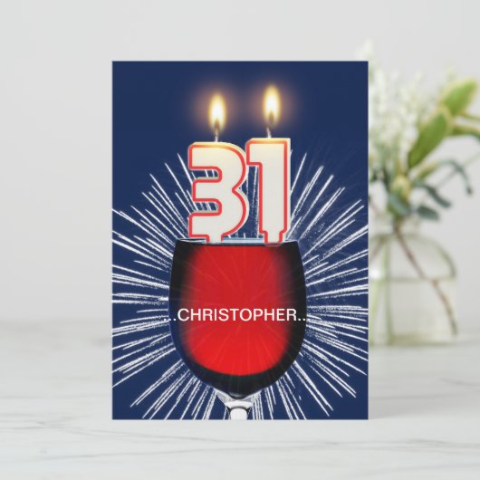 Ajouter un nom, 31e fête d'anniversaire Invitation (Debout devant)