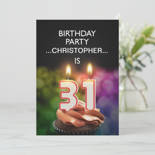 Ajouter un nom, 31e fête d'anniversaire Invitation (Debout devant)