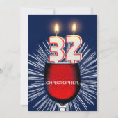 Ajouter un nom, 32e fête d'anniversaire Invitation (Devant)