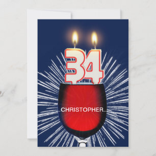 Ajouter un nom, 34e fête d'anniversaire Invitation