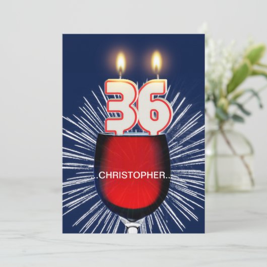 Ajouter un nom, 36e fête d'anniversaire Invitation (Debout devant)