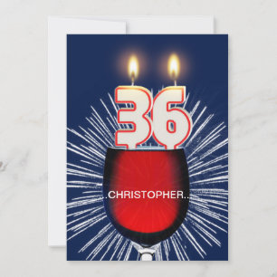 Ajouter un nom, 36e fête d'anniversaire Invitation