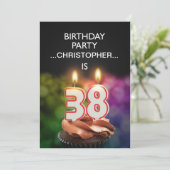 Ajouter un nom, 38e fête d'anniversaire Invitation (Debout devant)