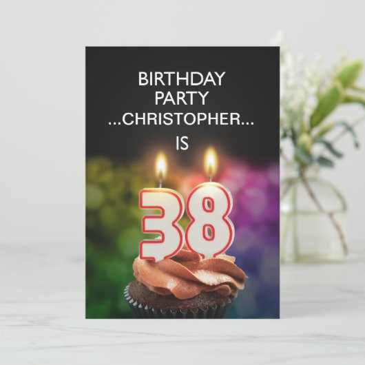 Ajouter un nom, 38e fête d'anniversaire Invitation (Debout devant)