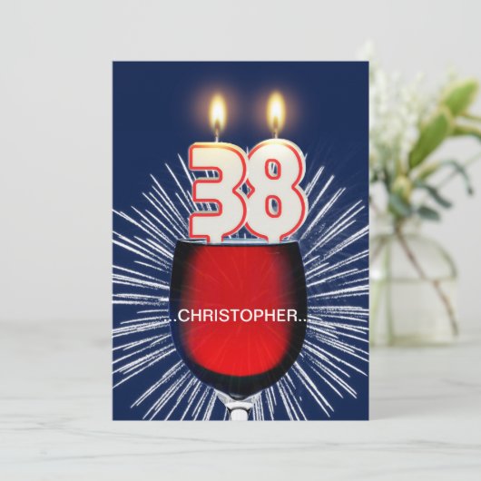 Ajouter un nom, 38e fête d'anniversaire Invitation (Debout devant)