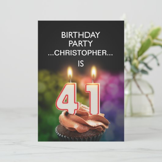 Ajouter un nom, 41e fête d'anniversaire Invitation (Debout devant)