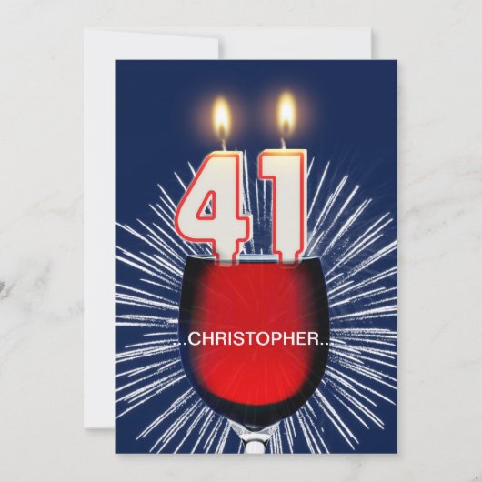 Ajouter un nom, 41e fête d'anniversaire Invitation (Devant)