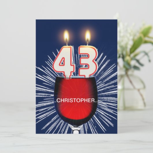 Ajouter un nom, 43e fête d'anniversaire Invitation (Debout devant)