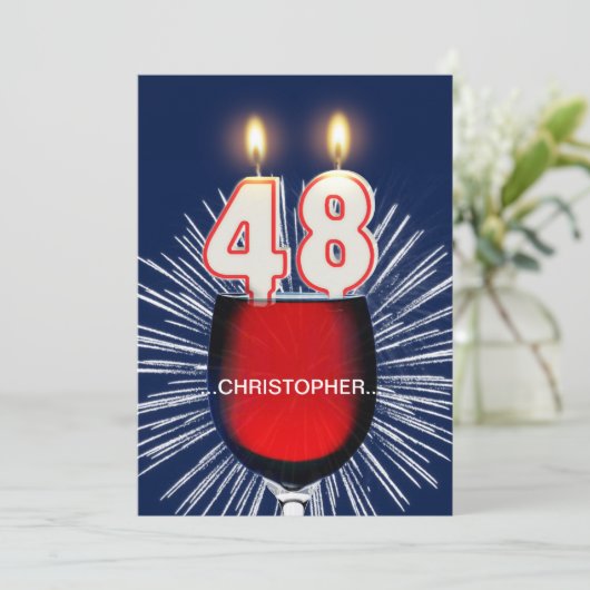 Ajouter un nom, 48e fête d'anniversaire Invitation (Debout devant)