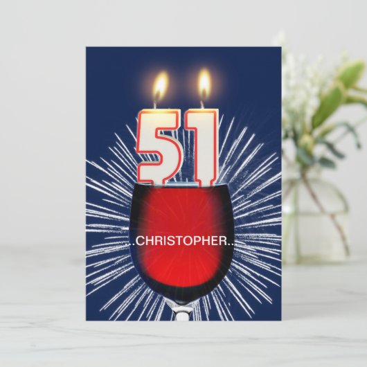 Ajouter un nom, 51e fête d'anniversaire Invitation (Debout devant)