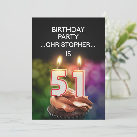 Ajouter un nom, 51e fête d'anniversaire Invitation (Debout devant)