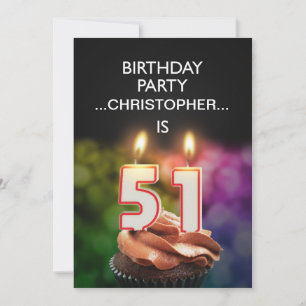 Ajouter un nom, 51e fête d'anniversaire Invitation