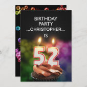 Ajouter un nom, 52e fête d'anniversaire Invitation (Devant / Derrière)