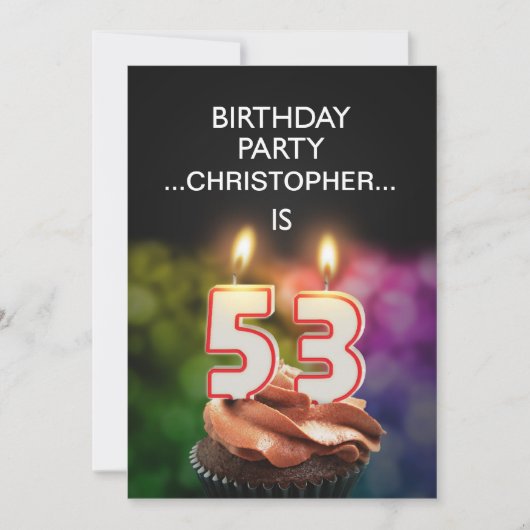 Ajouter un nom, 53e fête d'anniversaire Invitation (Devant)