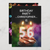 Ajouter un nom, 56e fête d'anniversaire Invitation (Devant / Derrière)