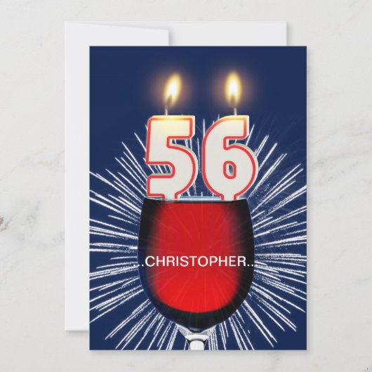 Ajouter un nom, 56e fête d'anniversaire Invitation (Devant)