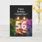 Ajouter un nom, 56ème anniversaire carte (Fleur jaune)