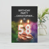 Ajouter un nom, 58e fête d'anniversaire Invitation (Debout devant)