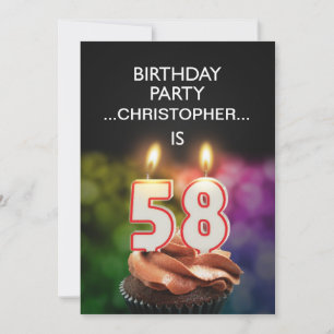 Ajouter un nom, 58e fête d'anniversaire Invitation