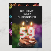 Ajouter un nom, 59e fête d'anniversaire Invitation (Devant / Derrière)