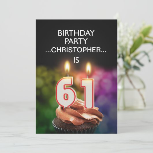 Ajouter un nom, 61e fête d'anniversaire Invitation (Debout devant)