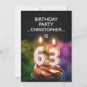 Ajouter un nom, 63e fête d'anniversaire Invitation