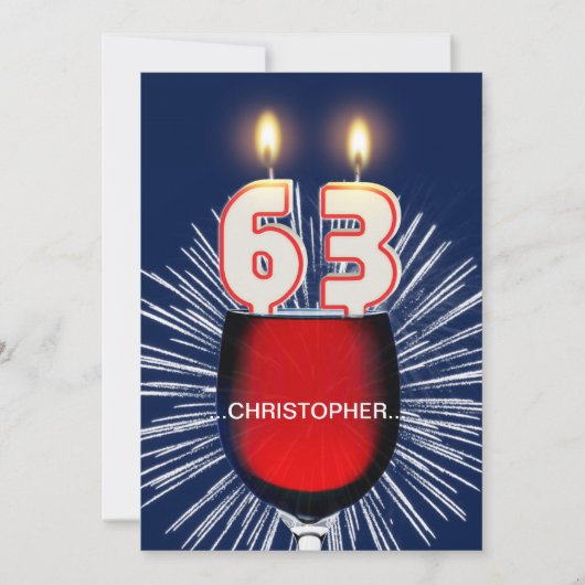 Ajouter un nom, 63e fête d'anniversaire Invitation (Devant)
