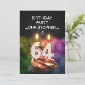 Ajouter un nom, 64e fête d'anniversaire Invitation (Debout devant)